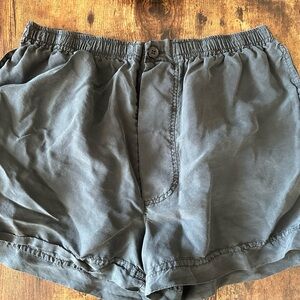 Oleg Cassini Black Silk Shorts with Pockets
